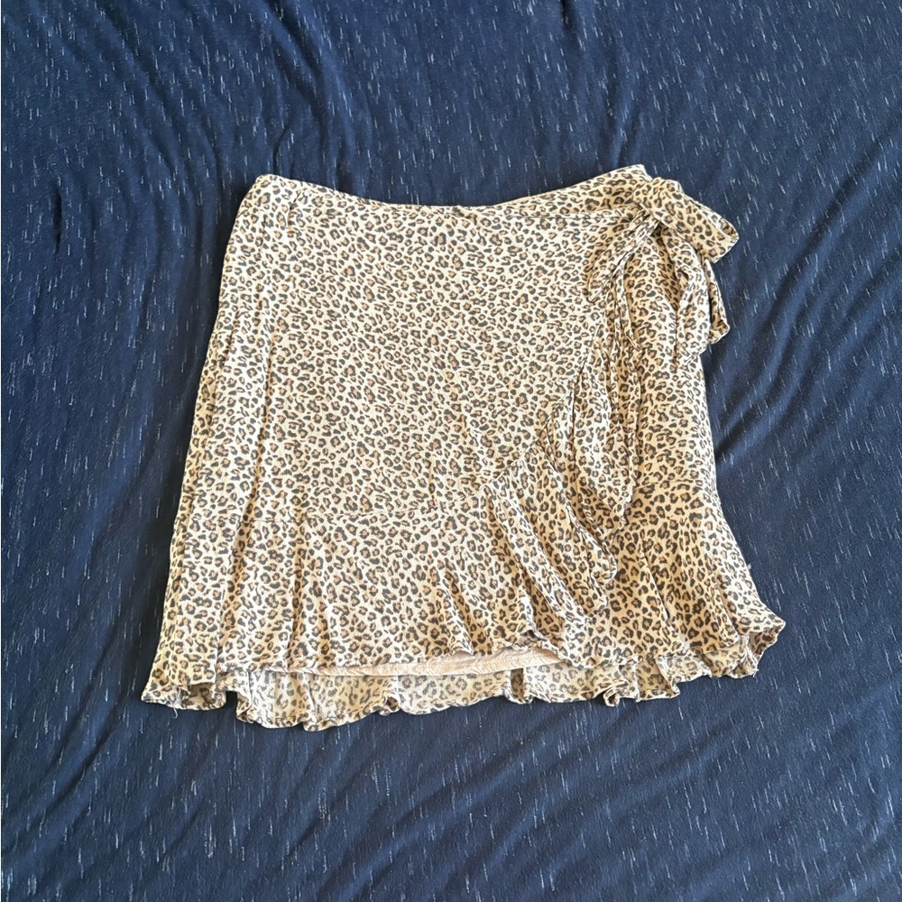 Abercrombie Leopard Print Wrap Skirt